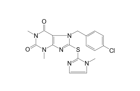 7-(4-Chlorobenzyl)-1,3-dimethyl-8-[(1-methylimidazol-2-yl)thio]xanthine