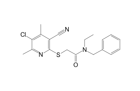 2-(5-Chloranyl-3-cyano-4,6-dimethyl-pyridin-2-yl)sulfanyl-N-ethyl-N-(phenylmethyl)ethanamide