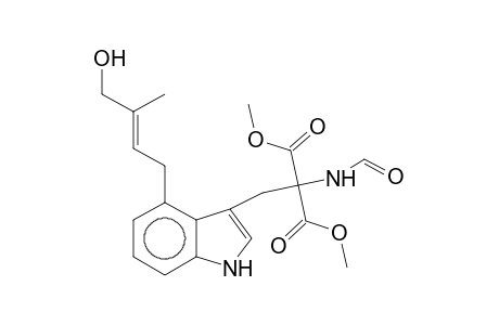 Malonic acid, 2-formamido-2-[4-(4-hydroxy-3-methyl-2-butenyl)indol-3-yl]methyl-, dimethyl ester