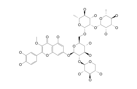 QUERCETIN-3-METHYLETHER-7-O-BETA-D-GLUCOPYRANOSYL-[(1->6)-ALPHA-L-RHAMNOPYRANOSYL-(1->2)-ALPHA-L-RHAMNOPYRANOSYL]-(1->2)-BETA-D-XYLOPYRANOSIDE