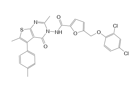 5-[(2,4-dichlorophenoxy)methyl]-N-(2,6-dimethyl-5-(4-methylphenyl)-4-oxothieno[2,3-d]pyrimidin-3(4H)-yl)-2-furamide