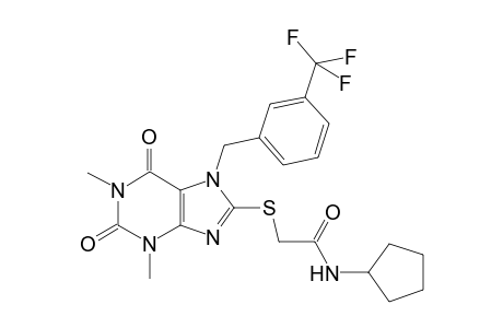 Acetamide, N-cyclopentyl-2-[[2,3,6,7-tetrahydro-1,3-dimethyl-2,6-dioxo-7-[[3-(trifluoromethyl)phenyl]methyl]-1H-purin-8-yl]thio]-