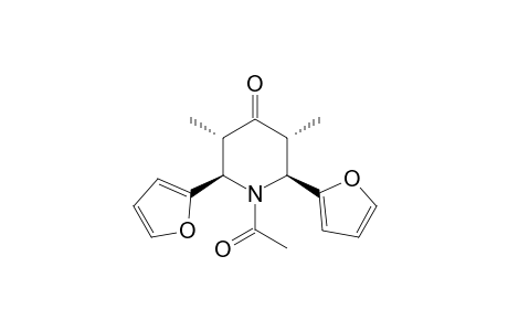 (2R*,3S*,5R*,6S*)-1-Acetyl-2,6-di-2-furyl-3,5-dimethylpiperidin-4-one