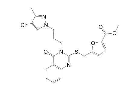 methyl 5-[({3-[3-(4-chloro-3-methyl-1H-pyrazol-1-yl)propyl]-4-oxo-3,4-dihydro-2-quinazolinyl}sulfanyl)methyl]-2-furoate