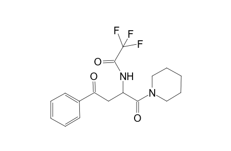 2,2,2-trifluoro-N-[3-keto-3-phenyl-1-(piperidine-1-carbonyl)propyl]acetamide