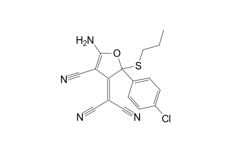 2-[5-Amino-2-(propylsulfanyl)-2-(4-chlorophenyl)-4-cyano-2,3-dihydrofuran-3-ylidene]propanedinitrile