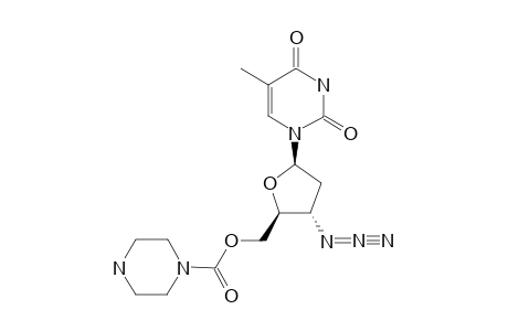 3'-AZIDO-3'-DEOXYTHYIMIDIN-5'-YL-N-(PIPERAZINE)-CARBAMATE;AZT-PYP