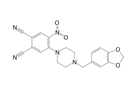 1,2-Benzenedicarbonitrile, 4-[4-(1,3-benzodioxol-5-ylmethyl)-1-piperazinyl]-5-nitro-