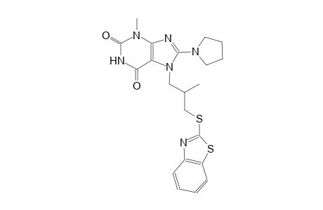 7-[3-(1,3-benzothiazol-2-ylsulfanyl)-2-methylpropyl]-3-methyl-8-(1-pyrrolidinyl)-3,7-dihydro-1H-purine-2,6-dione
