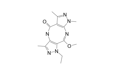 1-ETHYL-4,8-DIHYDRO-10-METHOXY-3,6,8-TRIMETHYL-DIPYRAZOLO-[3,4-B:4',3'-F]-[1,5]-DIAZOCIN-5(1H)-ONE