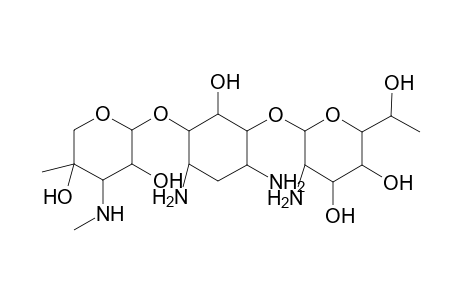 2-[4,6-bis(azanyl)-3-[3-azanyl-6-(1-hydroxyethyl)-4,5-bis(oxidanyl)oxan-2-yl]oxy-2-oxidanyl-cyclohexyl]oxy-5-methyl-4-(methylamino)oxane-3,5-diol
