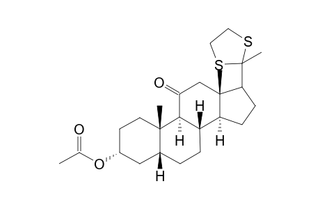 3.alpha.-acetoxy-5.beta.-pregnane-11,20-dione 20-thioketal