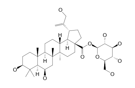 3-BETA,6-BETA,30-TRIHYDROXY-20(29)-LUPEN-28-O-BETA-GLUCOPYRANOSYLESTER