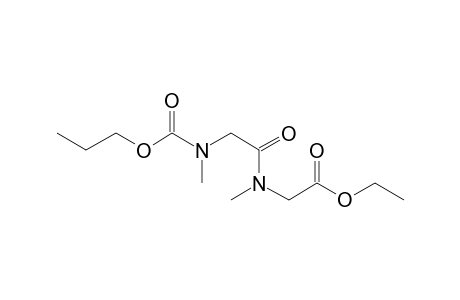 Sarcosylsarcosine, N-propoxycarbonyl-, ethyl ester