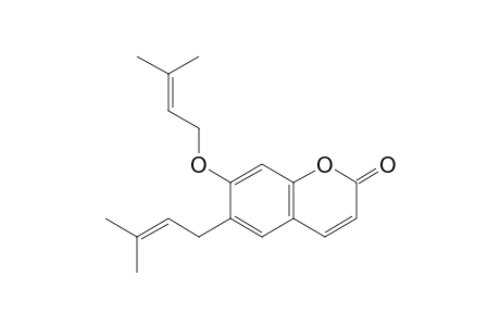 7-(3-Methylbut-2-enoxy)-6-(3-methylbut-2-enyl)-1-benzopyran-2-one
