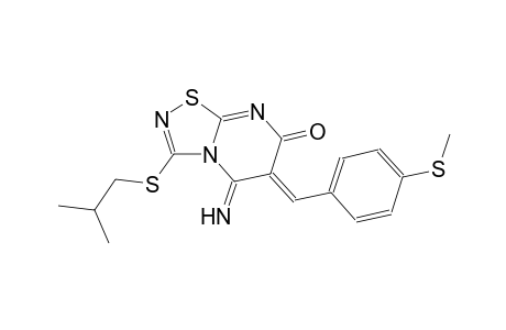 (6Z)-5-imino-3-(isobutylsulfanyl)-6-[4-(methylsulfanyl)benzylidene]-5,6-dihydro-7H-[1,2,4]thiadiazolo[4,5-a]pyrimidin-7-one