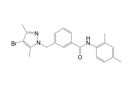3-[(4-bromo-3,5-dimethyl-1H-pyrazol-1-yl)methyl]-N-(2,4-dimethylphenyl)benzamide