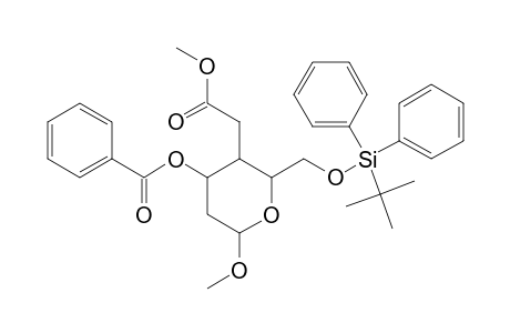 METHYL-3-O-BENZOYL-6-O-(TERT.-BUTYLDIPHENYLSILYL)-2,4-DIDEOXY-4-C-[(METHOXYCARBONYL)-METHYL]-ALPHA-D-RIBO-HEXOPYRANOSIDE