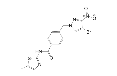 4-[(4-bromo-3-nitro-1H-pyrazol-1-yl)methyl]-N-(5-methyl-1,3-thiazol-2-yl)benzamide