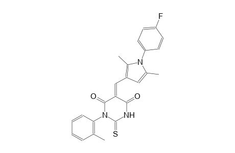 (5E)-5-{[1-(4-fluorophenyl)-2,5-dimethyl-1H-pyrrol-3-yl]methylene}-1-(2-methylphenyl)-2-thioxodihydro-4,6(1H,5H)-pyrimidinedione
