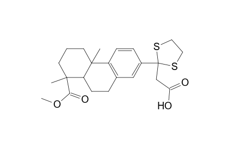 1,2,3,4,4a,9,10,10a-octahydro-1,4a-dimethyl-7-(2-carboxy-1,1-(ethylenedithio)ethyl)-1-phenanthrenecarboxylic acid monomethyl ester