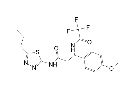 3-(4-methoxyphenyl)-N-(5-propyl-1,3,4-thiadiazol-2-yl)-3-[(trifluoroacetyl)amino]propanamide