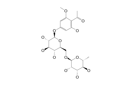 ERYTHROXYLOSIDE-B;2,4-DIHYDROXY-6-METHOXY-ACETOPHENONE-4-O-ALPHA-L-RHAMNOPYRANOSYL-(1->6)-BETA-D-GLUCOPYRANOSIDE