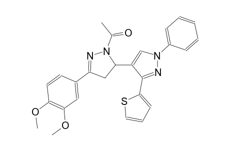 1-(5-(3,4-dimethoxyphenyl)-1'-phenyl-3'-(thiophen-2-yl)-3,4-dihydro-1'H,2H-[3,4'-bipyrazol]-2-yl)ethanone