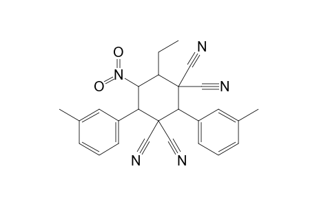 4-Ethyl-5-nitro-2,6-bis(m-tolyl)cyclohexane-1,1,3,3-tetracarbonitrile