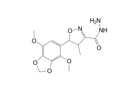 3-isoxazolecarboxylic acid, 5-(4,7-dimethoxy-1,3-benzodioxol-5-yl)-4,5-dihydro-4-methyl-, hydrazide
