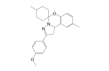 2-(4-methoxyphenyl)-4',9-dimethyl-1,10b-dihydrospiro[benzo[e]pyrazolo[1,5-c][1,3]oxazine-5,1'-cyclohexane]
