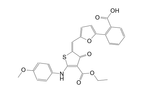 3-thiophenecarboxylic acid, 5-[[5-(2-carboxyphenyl)-2-furanyl]methylene]-4,5-dihydro-2-[(4-methoxyphenyl)amino]-4-oxo-, ethyl ester, (5E)-