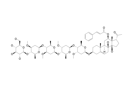 #24;SYRIACOSIDE-R;IKEMAGENIN-3-O-BETA-D-GLUCOPYRANOSYL-(1->4)-BETA-D-OLEANDROPYRANOSYL-(1->4)-BETA-D-OLEANDROPYRANOSYL-(1->4)-BETA-D-CYMAROPYRANOSIDE-BE