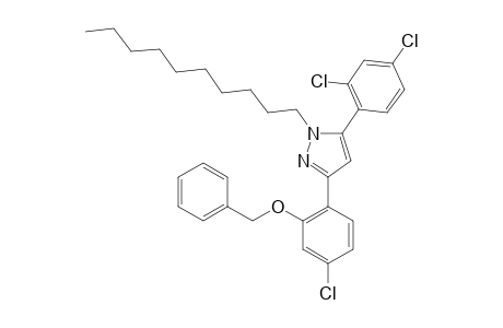 3-(2-BENZYLOXY-4-CHLOROPHENYL)-5-(2,4-DICHLOROPHENYL)-1-DECYL-PYRAZOLE