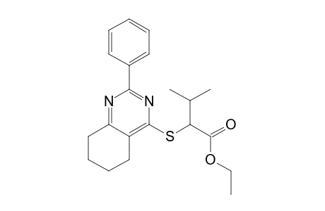 Butanoic acid, 3-methyl-2-[(5,6,7,8-tetrahydro-2-phenyl-4-quinazolinyl)thio]-, ethyl ester