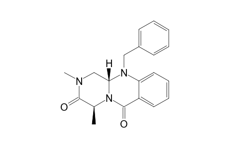 (4S,11AS)-11-BENZYL-2,4-DIMETHYL-2,4,11,11A-TETRAHYDRO-1H-PYRAZINO-[2,1-B]-QUINAZOLINE-3,6-DIONE