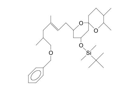 (2S,4S,6S,8R,9S)-2-([5R,2E]-3,5-Dime-6-benzyloxy-hex-2-enyl)-4-(dime-T-bu-siloxy)-8,9-dime-1,7-dioxa-spiro(5.5)undecane