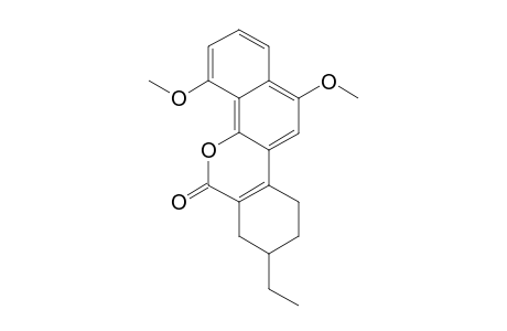 4,12-DIMETHOXY-8-ETHYL-7,8,9,10-TETRAHYDRO-6H-BENZO-[D]-NAPHTHO-[1,2-B]-PYRAN-6-ONE