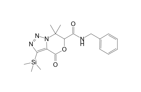 N-benzyl-7,7-dimethyl-4-oxo-3-(trimethylsilyl)-6,7-dihydro-4H-[1,2,3]triazolo[5,1-c][1,4]oxazine-6-carboxamide