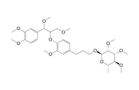 (2R,3R,4R,5R,6S)-2-[3-[4-[1,3-Dihydroxy-1-(4-hydroxy-3-methoxyphenyl)propan-2-yl]oxy-3-methoxyphenyl]propoxy]-6-methyloxane-3,4,5-triol, 6me derivative