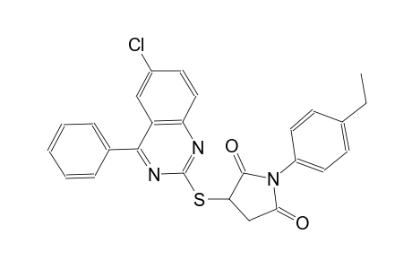 3-[(6-chloro-4-phenyl-2-quinazolinyl)sulfanyl]-1-(4-ethylphenyl)-2,5-pyrrolidinedione