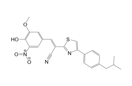 (2E)-3-(4-hydroxy-3-methoxy-5-nitrophenyl)-2-[4-(4-isobutylphenyl)-1,3-thiazol-2-yl]-2-propenenitrile