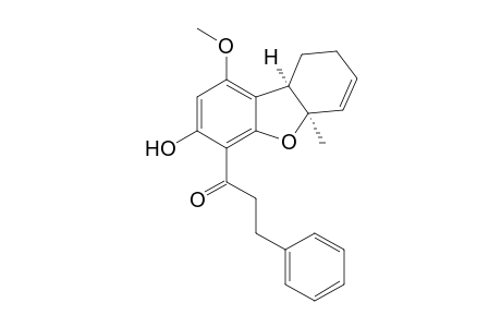Rac-(5aR,9aR)-5a,8,9,9a-Tetrahydro-1-methoxy-5a-methyl-4-(3-phenylpropionyl)-dibenzofuran-3-ol
