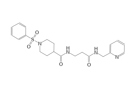 N-{3-oxo-3-[(2-pyridinylmethyl)amino]propyl}-1-(phenylsulfonyl)-4-piperidinecarboxamide