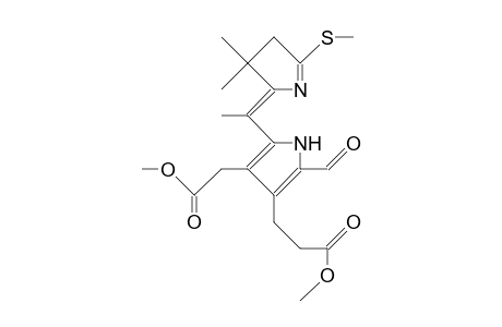 5-(1-<3,3-Dime-5-me-thio-3,4-dihydro-2H-pyrrol-2-ylidene>et)-2-formy L-3-(2-methoxycarbonylet)-4-meo-carbonyl-me-pyrrole