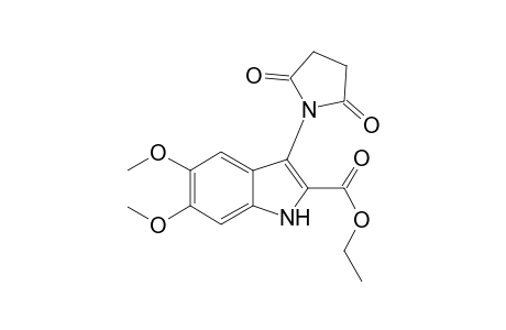1H-Indole-2-carboxylic acid, 3-(2,5-dioxo-1-pyrrolidinyl)-5,6-dimethoxy-, ethyl ester