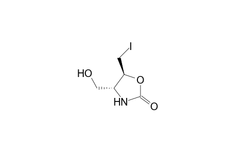 2-Oxazolidinone, 4-(hydroxymethyl)-5-(iodomethyl)-, trans-
