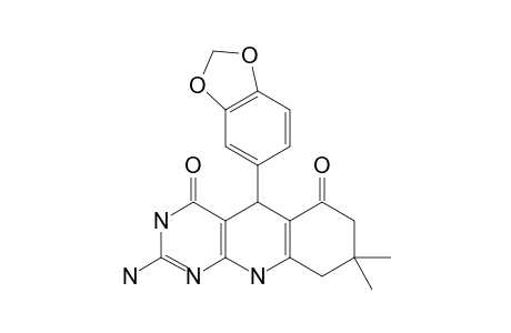 5-(3,4-METHYLENEDIOXYPHENYL)-8,8-DIMETHYL-5,6,7,8,9,10-HEXAHYDRO-2-AMINOPYRIMIDO-[4,5-B]-QUINOLINE-4,6-DIONE