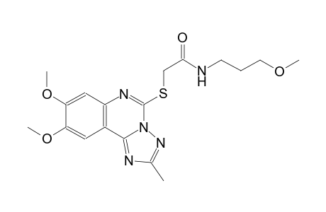 2-[(8,9-dimethoxy-2-methyl[1,2,4]triazolo[1,5-c]quinazolin-5-yl)sulfanyl]-N-(3-methoxypropyl)acetamide