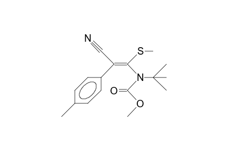 Methyl N-tert-butyl-N-([2-cyano-2Z-(4-tolyl)-1-methylthio]-vinyl) carbamate